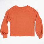 Madewell Chord Bubble Oversize Long Sleeve Crew Neck Pullover Sweater Top Orange Photo 3