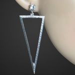 Silver and crystal stone dangling earrings! Silver Photo 1