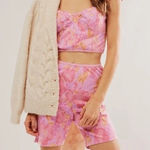 Free People  Crop Top and Bike Shorts‎ Floral 2-piece Matching Set size xs NWT Photo 0