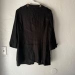 Etcetera  Women's Black Linen Blend Jacket Eyelet‎ Detail Size 2 Medium Lagen Photo 5