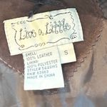 Live a Little  Women's Brown Suede 100% Leather Blazer Jacket Size S Button Front Photo 6