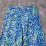 Lilly Pulitzer  Blue Crush Palazzo Pants Women's 10 Wide Leg Side Zip Beach Photo 2