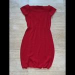 St. John  By Marie‎ Vintage Short Sleeve Sweater Dress Midi Red Button up Photo 5