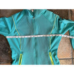 Spyder  Zip Up Core Sweater Jacket Turquoise Green and Neon Yellow Zip pockets M Photo 6