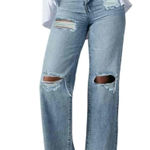 Lucky Brand  Light Wash Distressed High Waisted Wide Leg Womens Jeans Size‎ 6 28R Photo 0