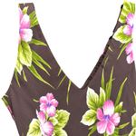 Jones New York 10 Silk Floral Sleeveless Dress Brown Tropical Beach Vaca Summer Photo 1