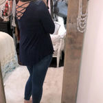 Sweet Tea’s size medium navy blue flowy top Photo 3