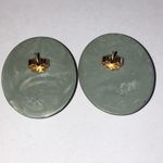 Pastel Purple and Mint Green Vintage Round Retro Boho Earrings Photo 3