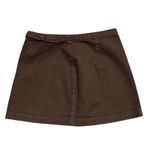 Brandy Melville J Galt Brown Cotton Mini Skirt Size Small Photo 2