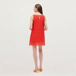 Hill House  Charlie Shift Mini Dress, Poppy Red Scallop Lace, Medium Photo 2
