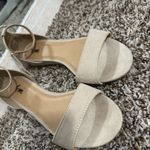 Fioni Cream Suede Sandals with ankle strap size 8 Tan Photo 2
