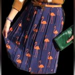 Anthropologie  Charlotte Taylor Stilt Striders Flamingo Pleated Silk Skirt Size 0 Photo 1