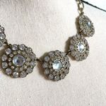 J.Crew  Gold Brass Tone Crystal Medallion Fashion Statement Necklace Photo 3