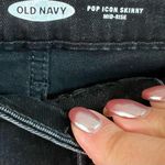 Old Navy Pop Icon Skinny Black Distressed Mid Rise Short Denim Jeans Photo 4