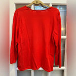 Talbots  Blood Orange Stretchy Slinky Dressy Long Sleeve Blouse Top Size XL Photo 2