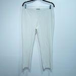 Eileen Fisher White Washable Stretch Crepe Slim Pant Size Medium Photo 1