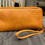 Free People Wallet Zip Around Wristlet Vegan Leather Brown 8"x4" Photo 6