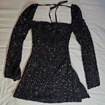 Beginning Boutique  Black Sequin Long Sleeve Dress Photo 0