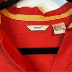 Edward Red 100% Linen Button Up Shirt Sz L 3/4 Sleeve Back Slit Jacket Blouse Size L Photo 2