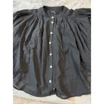 Madewell NWT Size XXS Black Balloon-Sleeve Top Button Front Lightweight Flowy Photo 4