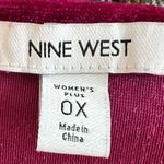 Nine West  Burgundy Velvet Wrap Dress Long Sleeve Plus Size 0X (14W-16W). Magenta Photo 5