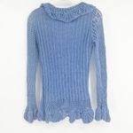 No Boundaries  Y2K Grunge Crochet Open Knit Ruffle Tie Front Cardigan Sweater S Photo 5