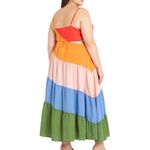 Eloquii Rainbow Tiered Cutout Maxi Dress sz 18 Photo 1