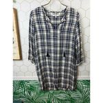 Madewell  Artiste Blue Plaid Tunic Shirt Dress - Size - XS Photo 5