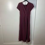 Halara  Amaranth Burgundy Breezeful V Neck Lightweight Waist Tie Midi Dress XL Photo 1