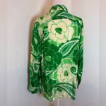 Farm Rio Women’s M Green Cream Tropical Groove Long Sleeve Viscose Blouse Photo 1