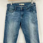 ZARA  Z1975 Women's Blue Denim Mid Rise Raw Hem Distressed Jeans Size 6‎ Photo 2
