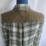 Band of Gypsies Sheer Plaid Button Down Shirt with Lace Photo 5