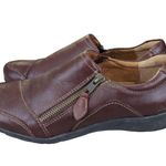 Taos Character Leather Shoes‎ Women's US 7 Brown Zip Up Comfort Casual Loafers Photo 0