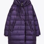 ZARA Purple Water Repellent Down Filled Puffer Coat Photo 5