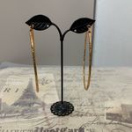 Goldtone Shimmer Hoop Earrings Gold Photo 3