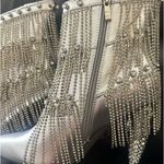 AZALEA WANG JAMILA DRIPPING DIAMONDS SILVER FRINGE BOOTIE SIZE 7.5 NWT Photo 9