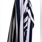 Elodie Navy Stripe Trendy Open Front Blazer Jacket Long Sleeve Size Medium Photo 5