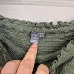 Aerie Smocked Maxi Dress Size XL Green Boho Strapless Flowy Sundress Photo 5