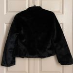 Ideology Faux Fur Black Zip Up Jacket Photo 3
