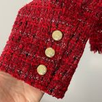 Chico's NWT Red Tweed Fringe Jacket Size 6 | 0.5 Holiday Blazer Photo 6