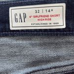 Gap  4" High Rise Girlfriend Denim‎ Shorts Raw Hem Blue Black Size 32 Photo 8