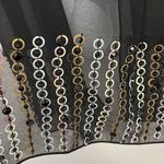 Steve Madden Sheer Black Scarf with Mixed Metal and Black Beads/Gem Accents-OS Photo 4