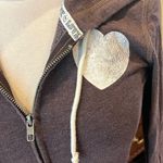 PINK - Victoria's Secret PINK Victoria Secret Brown Zip Knit Hoodie Photo 9