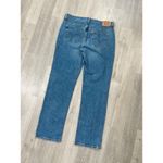Levis 505 Jeans Womens 12M W34 Blue Med Wash Stretch Straight Leg Grunge Photo 7