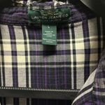 Lauren Ralph Lauren Jeans Co Women Large Purple Plaid Button Down Shirt Photo 4