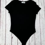 Popular 21 Women’s Double Layer Short Sleeve Black Thong Bodysuit Size Medium NWOT Photo 0