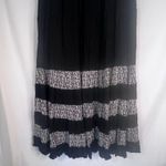 Signals Black White Tiered Stripe Aline Lined Flowy Boho Maxi Skirt Size Medium Photo 3
