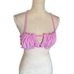 Xhilaration Pink Lettuce Trim Lace Up Bikini Top Adjustable Straps Juniors Swim Photo 2