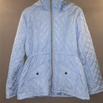 Princess cruises Light Blue Quilted Women's Jacket hooded size large coastal Photo 0
