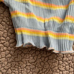 Cider  Stripe Knot Front Crop‎ Top Size  Summer Festival  Women's Pastel XL NWT Photo 4